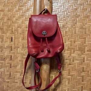 Coach vintage Red Leather Backpack